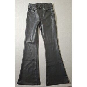 American Eagle Stretch Faux Leather High Waisted Flare Pants Size 0 Polyester